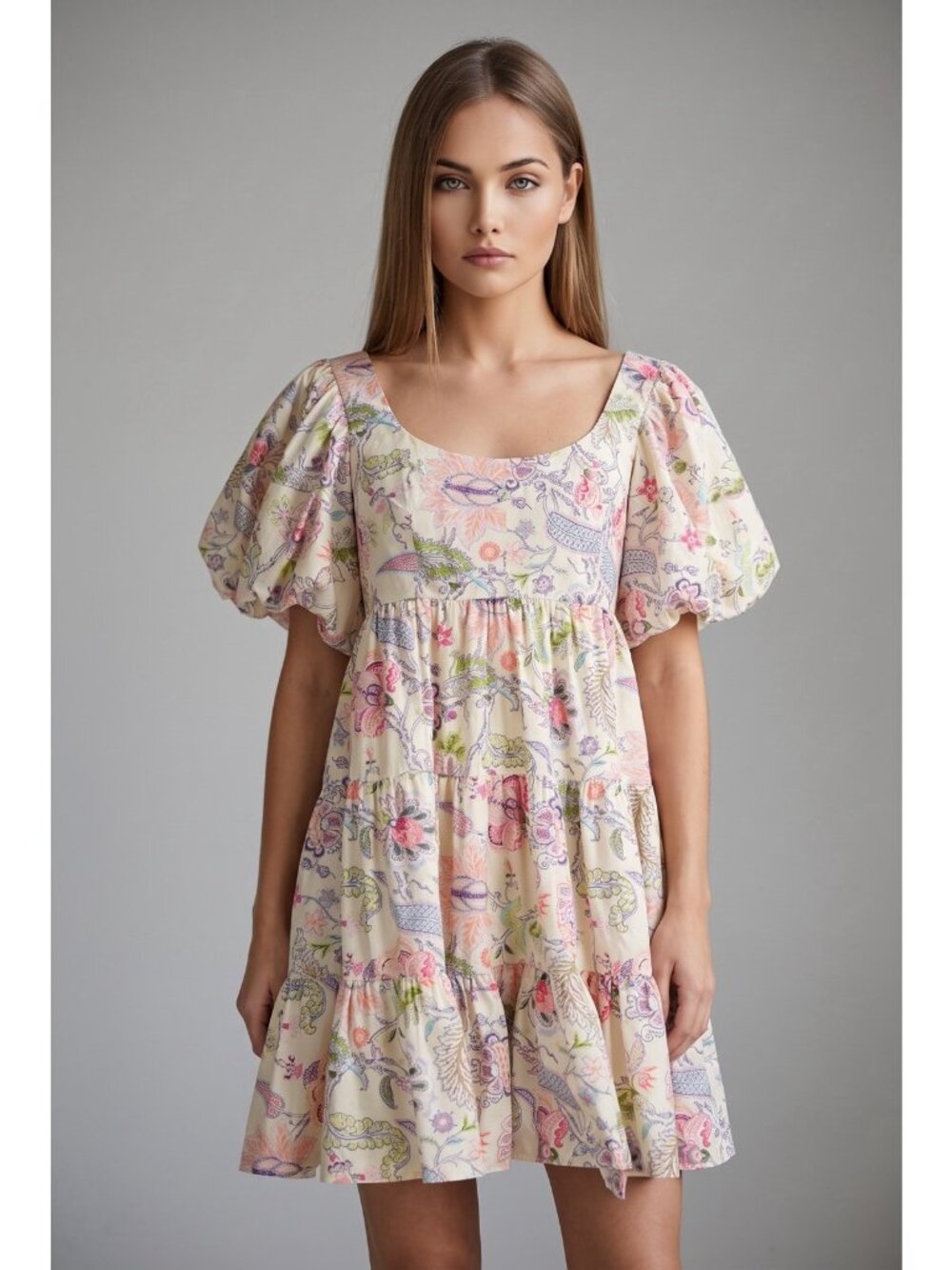 Cinq a Sept Womens Mini Dress Size 2 Ivory Paisley Print Boho Cottagecore Floral